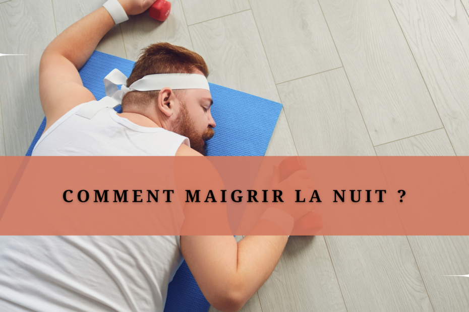 Photo d'une personne obèse endormie en train de faire du sport pour illustrer l'article "comment maigrir la nuit"