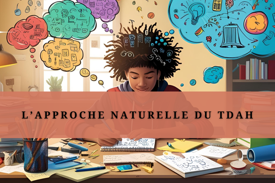 image d'un enfant avec TDAH illustrant toutes ses pensées pour l'article sur "Les solutions naturelles au TDAH, l'approche naturopathie"