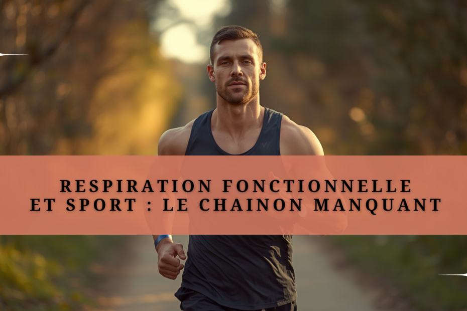 Sportif pratiquant la respiration nasale et fonctionnelle pendant un entraînement de course en extérieur